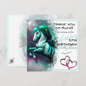 Schattigee 3D Spirit Pony24 Verjaardag Dank u Kaar Bedankkaart (Voorkant / Achterkant)