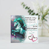 Schattigee 3D Spirit Pony24 Verjaardag Dank u Kaar Bedankkaart (Staand voorkant)