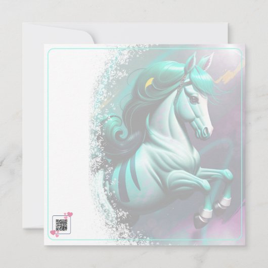 Schattigee 3D Spirit Pony24 Verjaardag Dank u Kaar Bedankkaart (Achterkant)