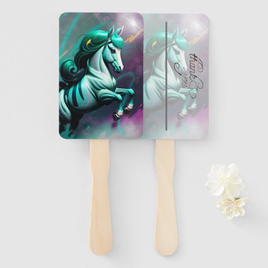 Schattigee 3D Spirit Pony 24 Handwaaier (Voorkant en achterkant)