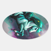 Schattigee 3D Spirit Pony 24 Ovale Sticker (Voorkant)