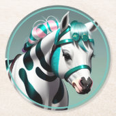 Schattigee 3D Spirit Pony 7 Ronde Kartonnen Onderzetter (Voorkant)