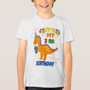 Schattigee 3e verjaardag dinosaurus partij T-shirt