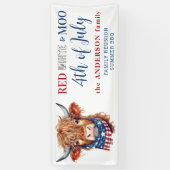 Schattigee 4 juli rood wit blauw patriottische Koe Spandoek (Verticaal)