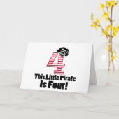 Schattigee 4e verjaardag piraat kaart (Gele Bloem)