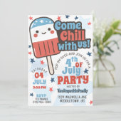 Schattigee 4th of July Chill Met Ons Retro Popsicl Kaart (Staand voorkant)