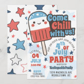Schattigee 4th of July Chill Met Ons Retro Popsicl Kaart (Voorkant / Achterkant)