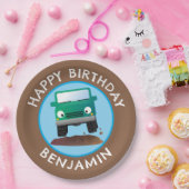 Schattigee 4X4 off-road voertuig cartoon gepersona Papieren Bordje (Feest)