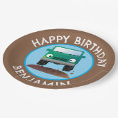 Schattigee 4X4 off-road voertuig cartoon gepersona Papieren Bordje (Gekanteld)