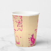 Schattigee 50 & Fabulous High Heels Gold Hot Pink  Papieren Bekers (Rechts)