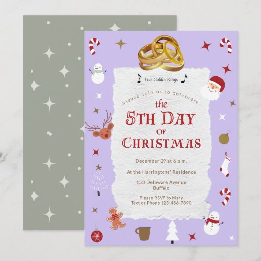 Schattigee 5e dag van het feest van de vijf gouden kaart (Voorkant / Achterkant)