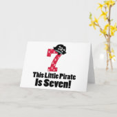 Schattigee 7e verjaardag piraat kaart (Gele Bloem)