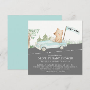 Schattigee aandrijving door Beer Boys Baby shower Kaart