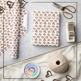 Schattigee Aangepaste Achtergrond Kleur Groundhog Cadeaupapier