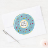 Schattigee aangepaste blauwe donut decor | Gefelic Ronde Sticker (Envelop)