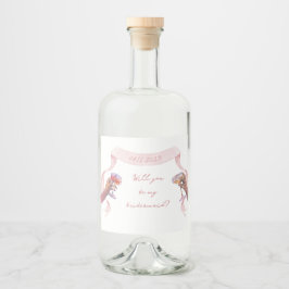 Schattigee aangepaste bruidsmeisje voorstel mini c sparkling wijnetiket