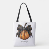 Schattigee Aangepaste Coquette Trick or treat Pomp Tote Bag (Achterkant)