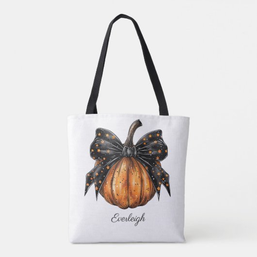 Schattigee Aangepaste Coquette Trick or treat Pomp Tote Bag (Achterkant)
