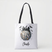 Schattigee aangepaste discobal Halloween pompoen Tote Bag (Voorkant)