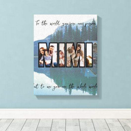 Schattigee aangepaste familiefoto canvas afdruk (Insitu (Houten vloer))