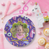 Schattigee aangepaste foto eenhoorns, donuts & ijs papieren bordje (Feest)