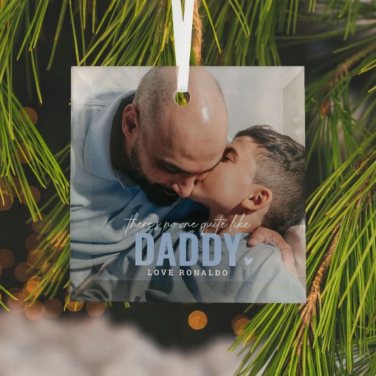 Schattigee Aangepaste Foto Keepsake DADDY Gift Ker Glas Ornament