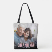 Schattigee Aangepaste Foto Keepsake GRANDMA Tote Bag (Achterkant)