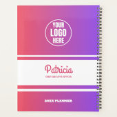 Schattigee Aangepaste Girly Roze/Blauwe Gradient C Planner (Achterkant)