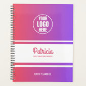 Schattigee Aangepaste Girly Roze/Blauwe Gradient C Planner (Voorkant)