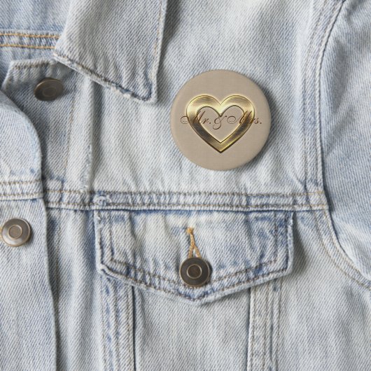 Schattigee Aangepaste Gouden Hart Button (In situ)
