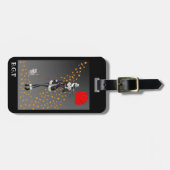 Schattigee aangepaste herfsthondenwandeling Bagage Bagagelabel (Voorkant horizontaal)