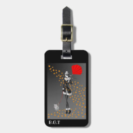 Schattigee aangepaste herfsthondenwandeling Bagage Bagagelabel