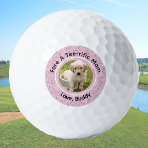 Schattigee Aangepaste Hond Foto Sjabloon Roze Dame Golfballen