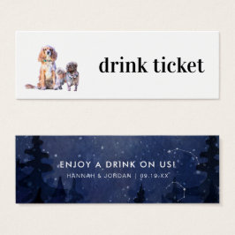 Schattigee aangepaste huisdier | Trouwbar Drink Ti Mini Visitekaartjes