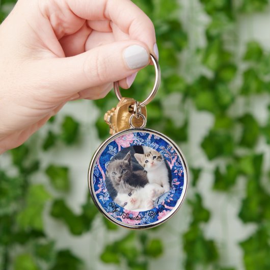 Schattigee aangepaste kat mam geschenken foto Sleu Sleutelhanger (Hand)