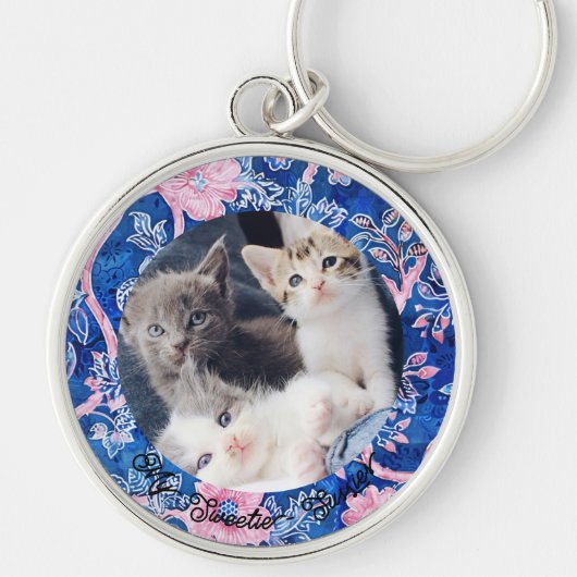 Schattigee aangepaste kat mam geschenken foto Sleu Sleutelhanger (Voorkant)