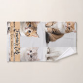 Schattigee aangepaste kattenfotofamilie bad handdoek (Handdoek)
