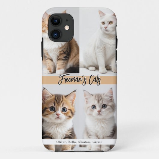 Schattigee aangepaste kattenfotofamilie Case-Mate iPhone case (Achterkant)