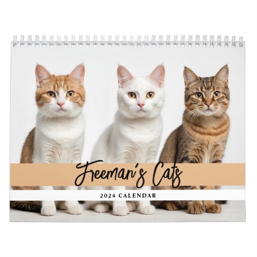 Schattigee aangepaste kattenfotofamilie kalender (Hoes)