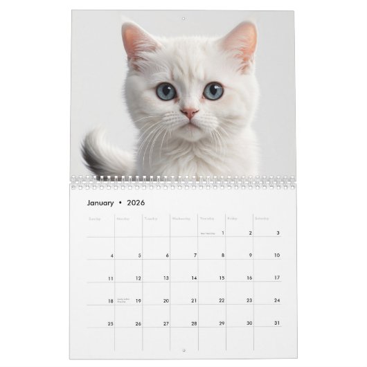 Schattigee aangepaste kattenfotofamilie kalender (Jan 2026)