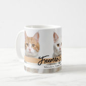 Schattigee aangepaste kattenfotofamilie koffiemok (Voorkant links)