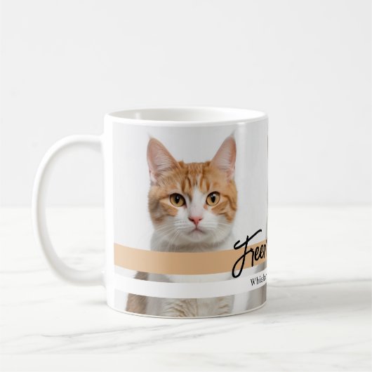 Schattigee aangepaste kattenfotofamilie koffiemok (Links)