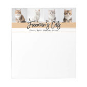 Schattigee aangepaste kattenfotofamilie notitieblok (Voorkant)