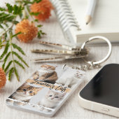 Schattigee aangepaste kattenfotofamilie sleutelhanger (Voorkant Rechts)