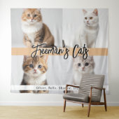 Schattigee aangepaste kattenfotofamilie wandkleed (In Situ (horizontaal))