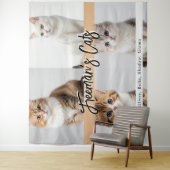 Schattigee aangepaste kattenfotofamilie wandkleed (In situ)