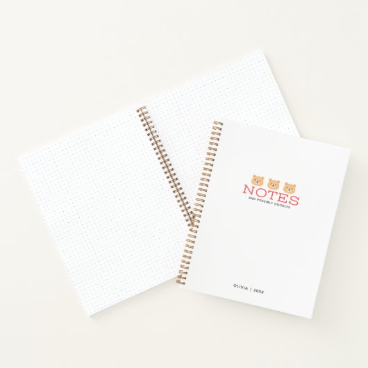 Schattigee aangepaste Kawaii Beer notities Doodles Notitieboek (Binnen)