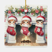 Schattigee Aangepaste Keramische Kerstversiering v Keramisch Ornament (Achterkant)