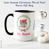 Schattigee aangepaste Kerst Bloemen Noel Nurse Gif Mok