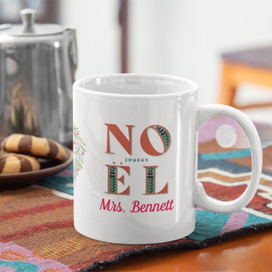 Schattigee aangepaste kerst Noel Nurse Gift Grote Koffiekop